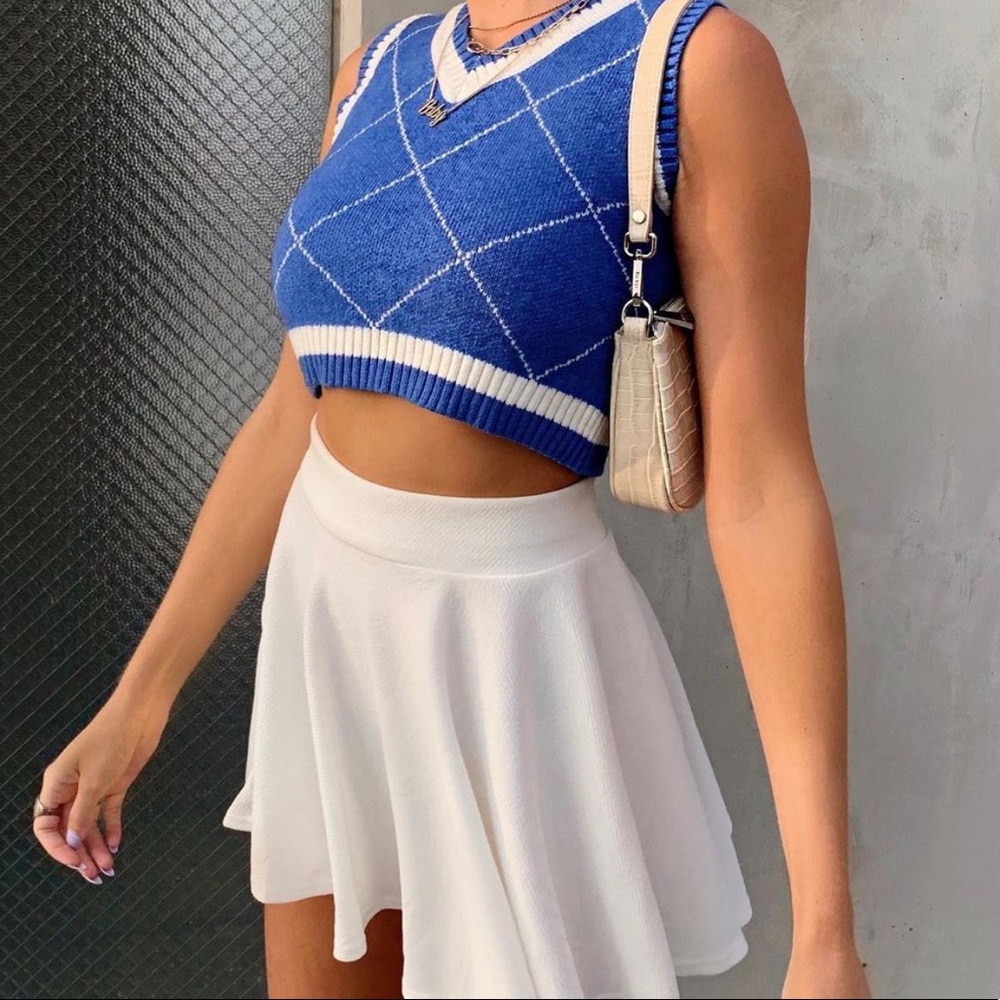 Blue Cropped Sweater Vest💙